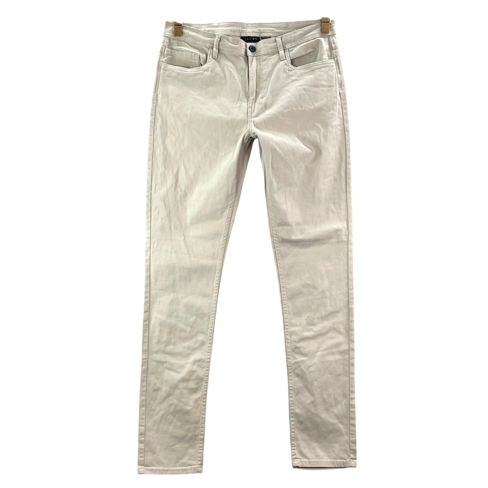 Jachs New York Chino Pants Men 34x32.5 Stone Beige Twill Slim Classic Minimalist
